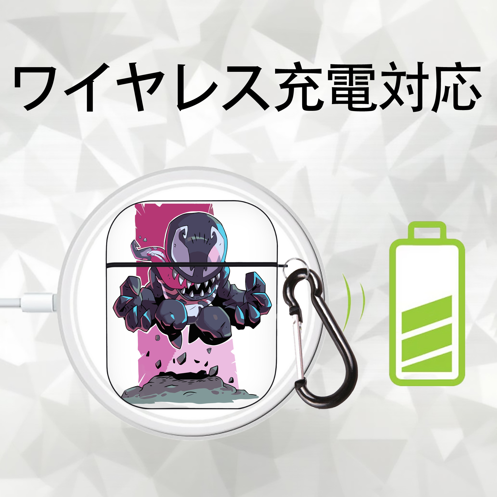 アベンジャーズ The Avengers AirPods 第2世代保護ケース ハードシェル ブラック 耐衝撃・防指紋・カラビナ付き