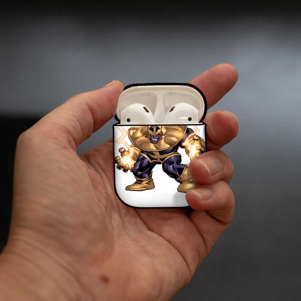 アベンジャーズ The Avengers AirPods 第2世代保護ケース ハードシェル ブラック 耐衝撃・防指紋・カラビナ付き