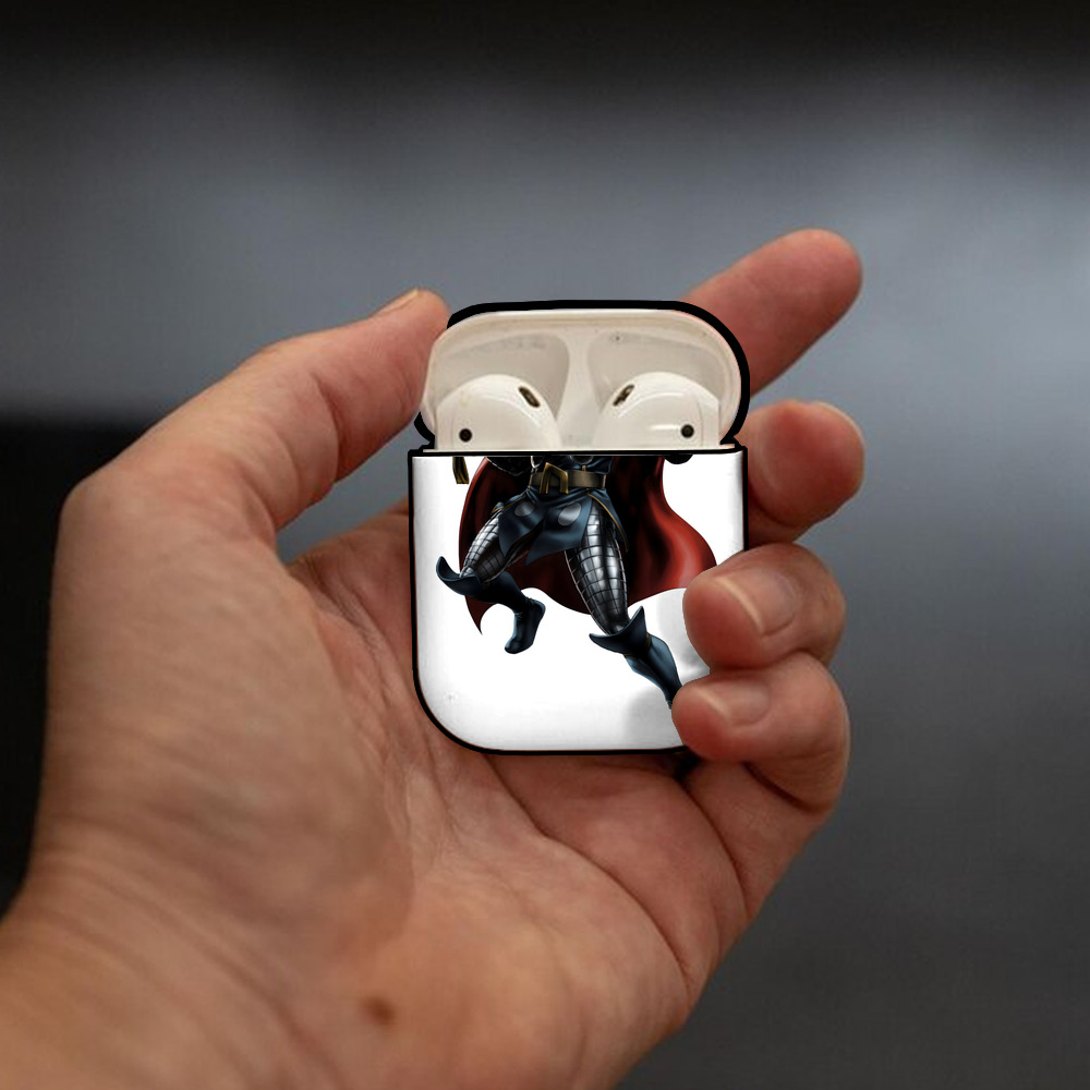 アベンジャーズ The Avengers AirPods 第2世代保護ケース ハードシェル ブラック 耐衝撃・防指紋・カラビナ付き