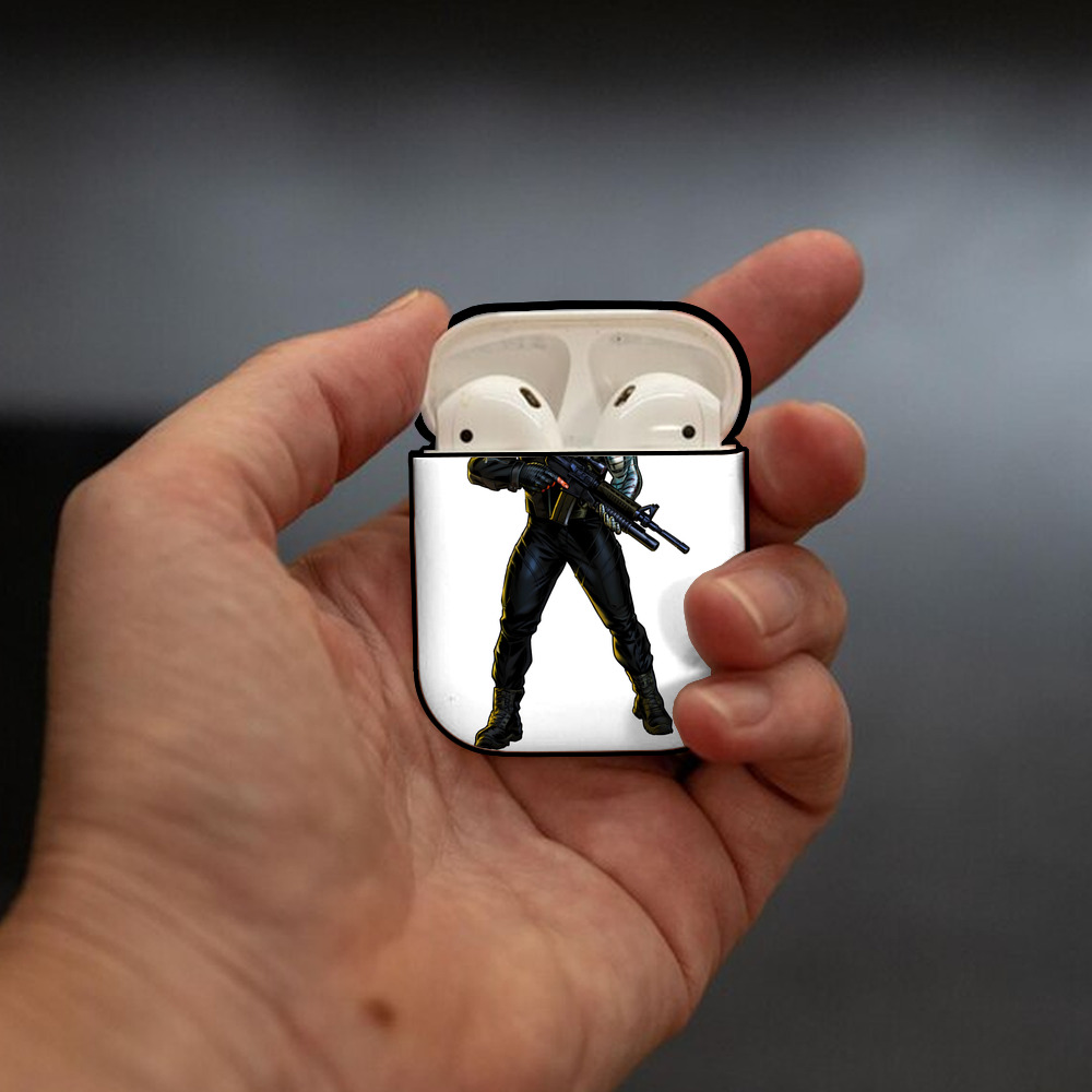 アベンジャーズ The Avengers AirPods 第2世代保護ケース ハードシェル ブラック 耐衝撃・防指紋・カラビナ付き