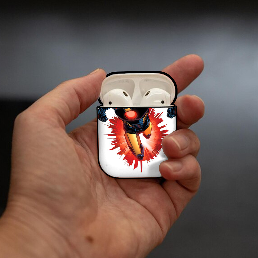 アベンジャーズ The Avengers AirPods 第2世代保護ケース ハードシェル ブラック 耐衝撃・防指紋・カラビナ付き