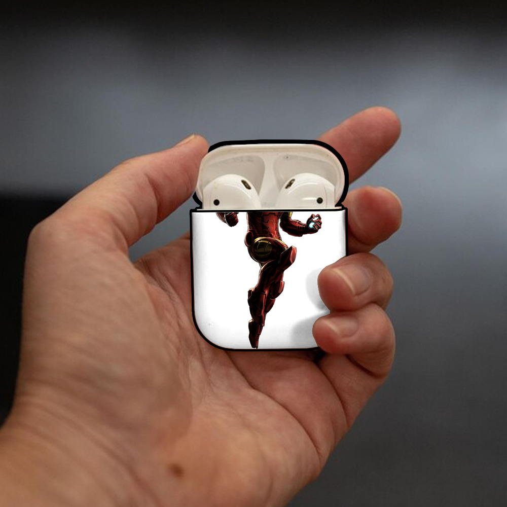 アベンジャーズ The Avengers AirPods 第2世代保護ケース ハードシェル ブラック 耐衝撃・防指紋・カラビナ付き