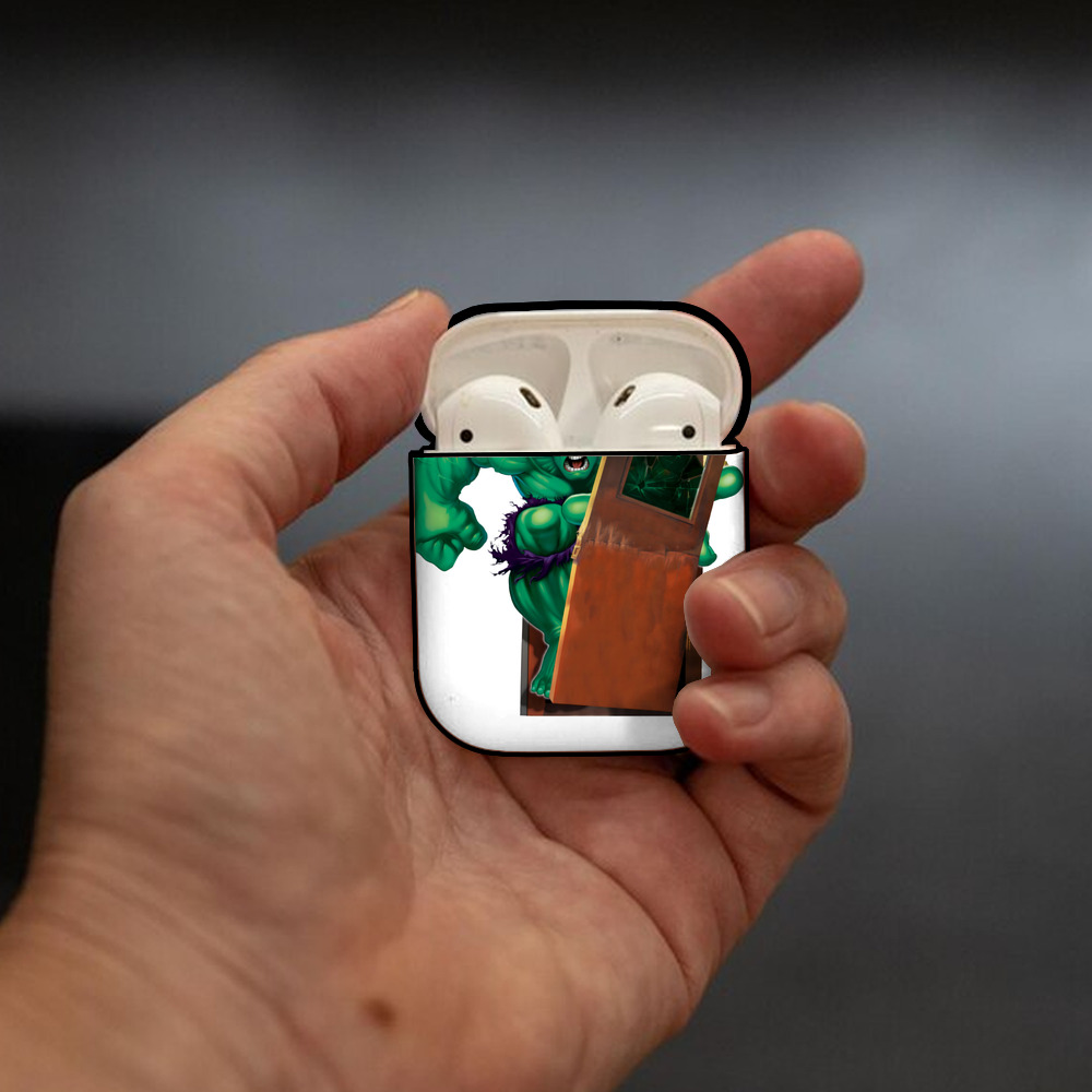 アベンジャーズ The Avengers AirPods 第2世代保護ケース ハードシェル ブラック 耐衝撃・防指紋・カラビナ付き