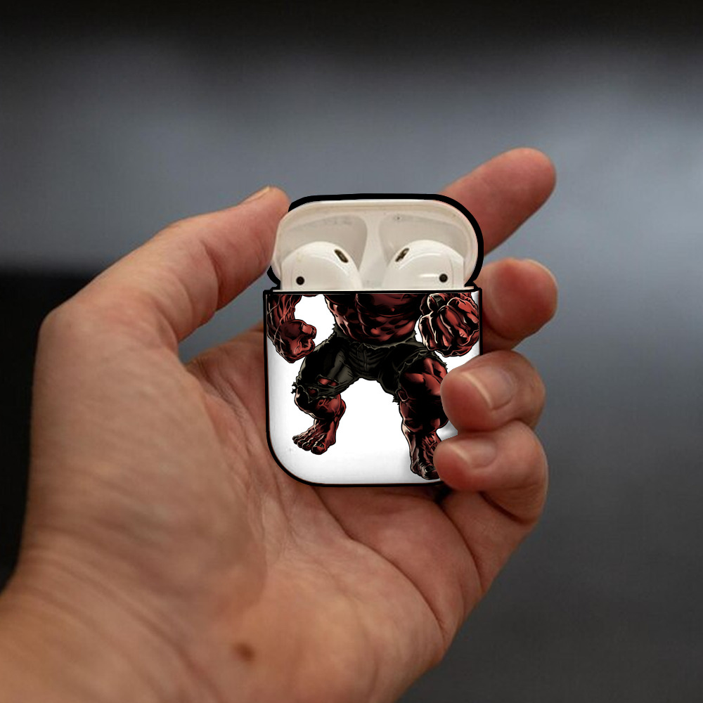 アベンジャーズ The Avengers AirPods 第2世代保護ケース ハードシェル ブラック 耐衝撃・防指紋・カラビナ付き
