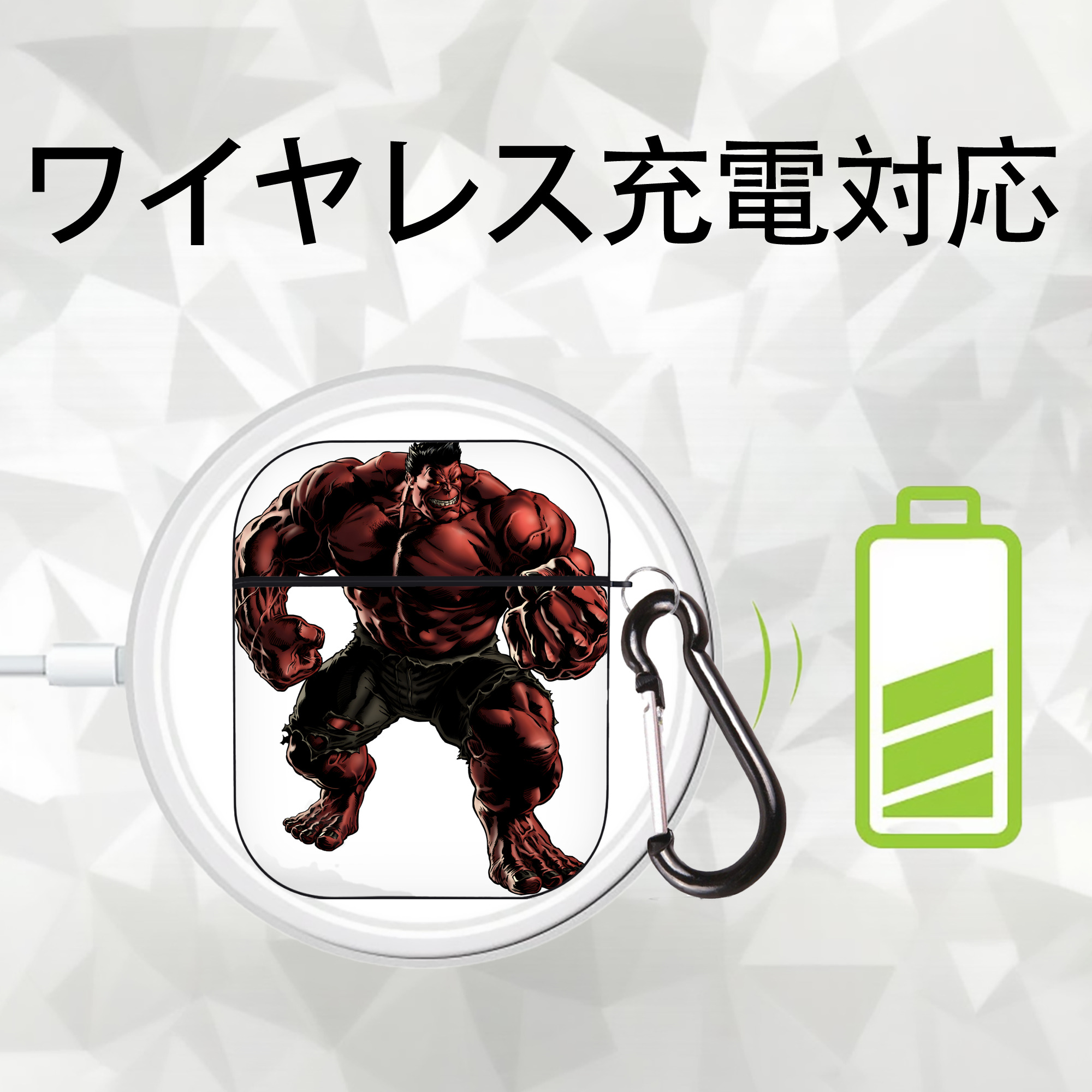 アベンジャーズ The Avengers AirPods 第2世代保護ケース ハードシェル ブラック 耐衝撃・防指紋・カラビナ付き