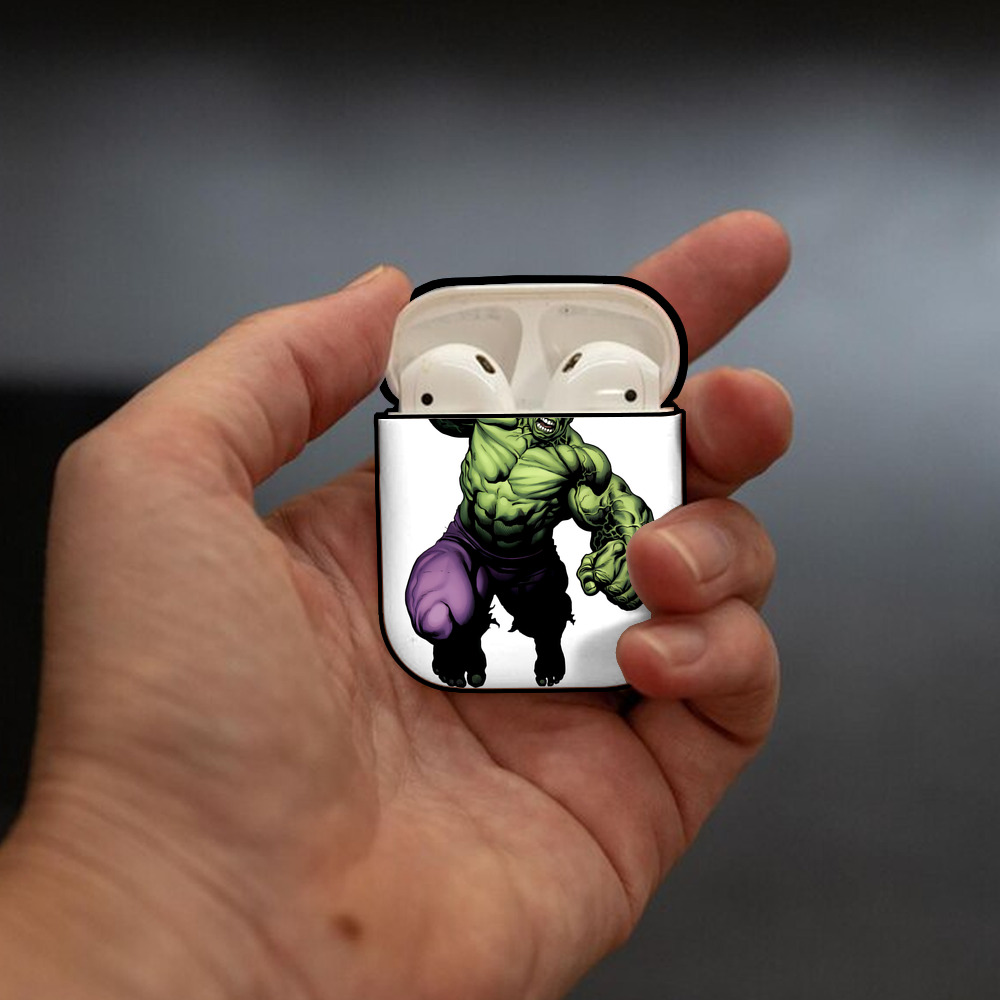 アベンジャーズ The Avengers AirPods 第2世代保護ケース ハードシェル ブラック 耐衝撃・防指紋・カラビナ付き