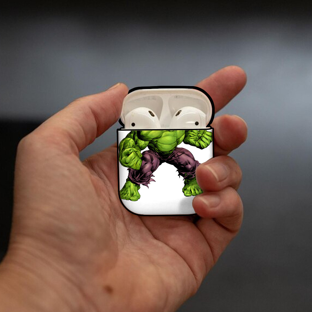 アベンジャーズ The Avengers AirPods 第2世代保護ケース ハードシェル ブラック 耐衝撃・防指紋・カラビナ付き