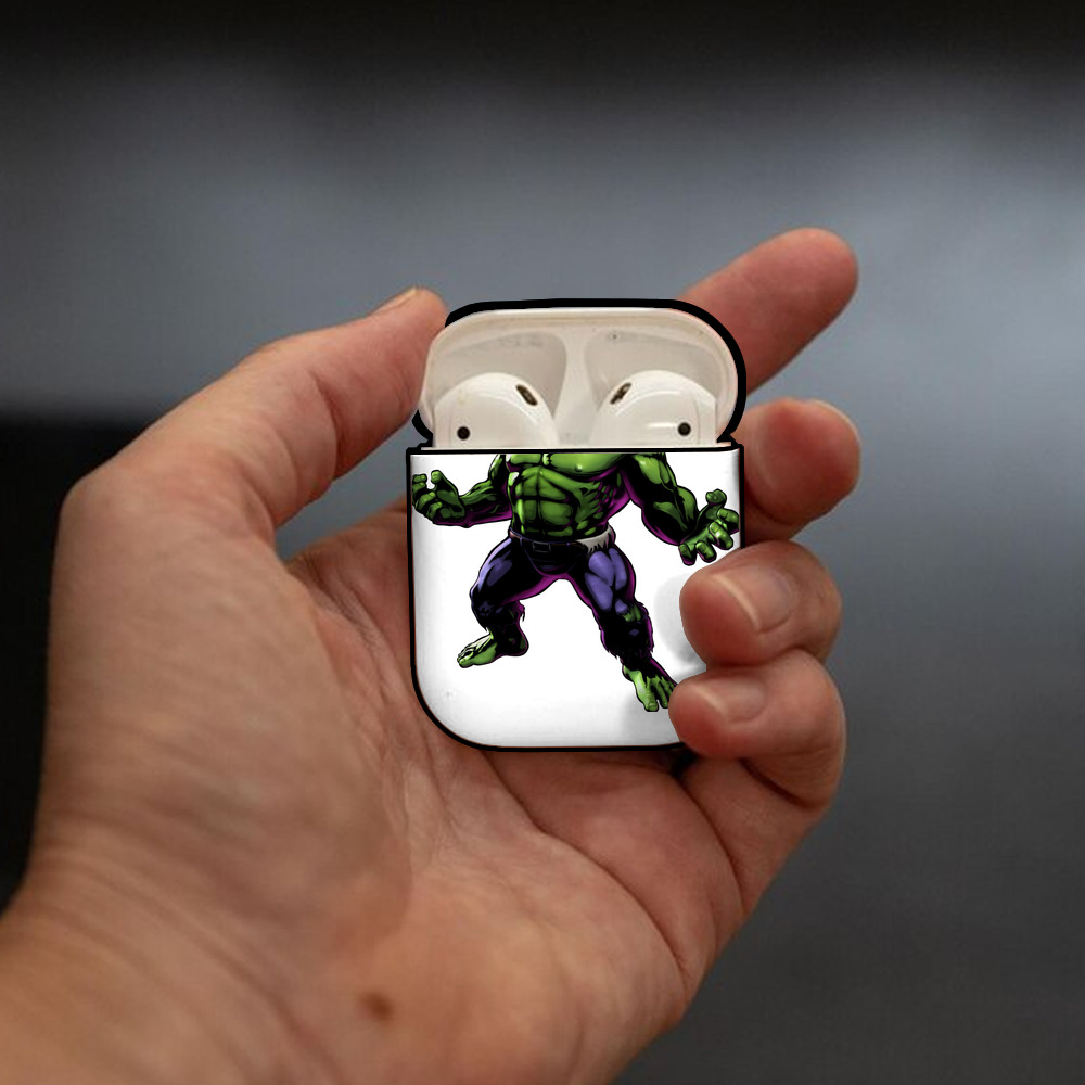 アベンジャーズ The Avengers AirPods 第2世代保護ケース ハードシェル ブラック 耐衝撃・防指紋・カラビナ付き