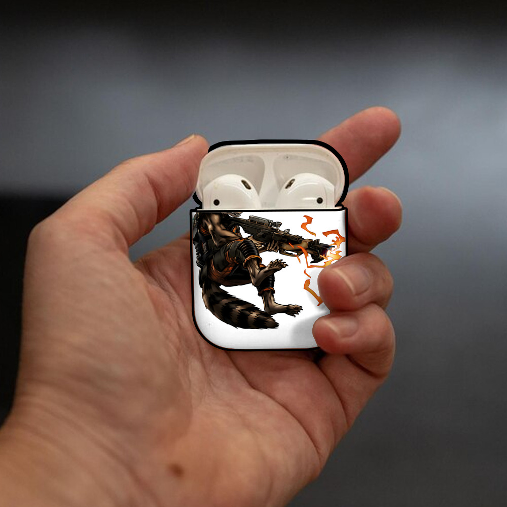 アベンジャーズ The Avengers AirPods 第2世代保護ケース ハードシェル ブラック 耐衝撃・防指紋・カラビナ付き