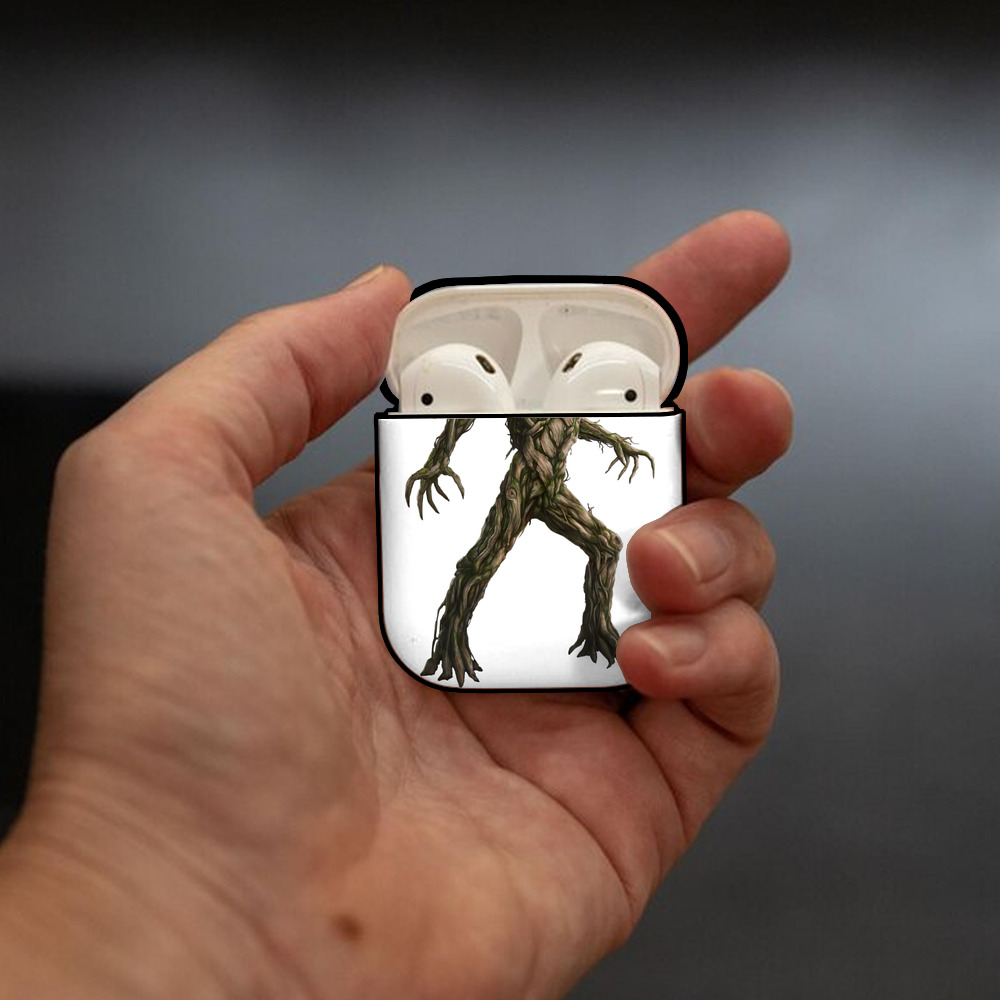 アベンジャーズ The Avengers AirPods 第2世代保護ケース ハードシェル ブラック 耐衝撃・防指紋・カラビナ付き
