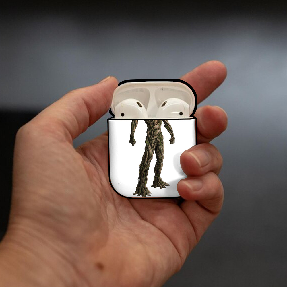アベンジャーズ The Avengers AirPods 第2世代保護ケース ハードシェル ブラック 耐衝撃・防指紋・カラビナ付き
