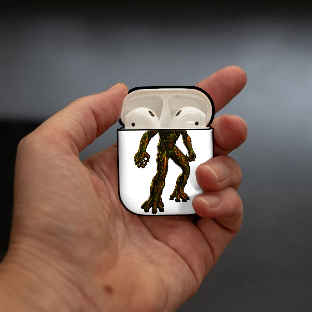 アベンジャーズ The Avengers AirPods 第2世代保護ケース ハードシェル ブラック 耐衝撃・防指紋・カラビナ付き