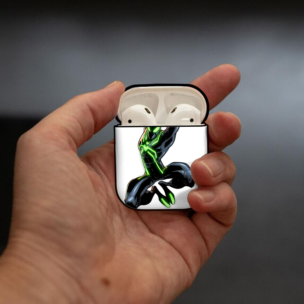 アベンジャーズ The Avengers AirPods 第2世代保護ケース ハードシェル ブラック 耐衝撃・防指紋・カラビナ付き