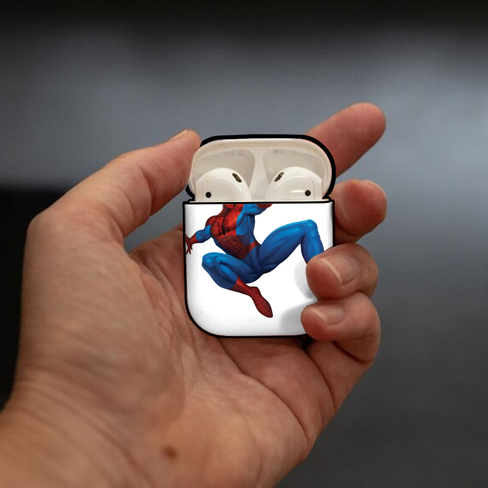 アベンジャーズ The Avengers AirPods 第2世代保護ケース ハードシェル ブラック 耐衝撃・防指紋・カラビナ付き
