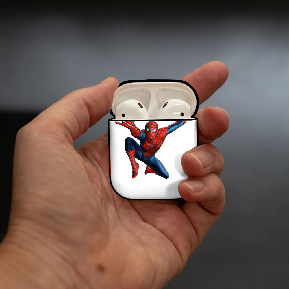 アベンジャーズ The Avengers AirPods 第2世代保護ケース ハードシェル ブラック 耐衝撃・防指紋・カラビナ付き