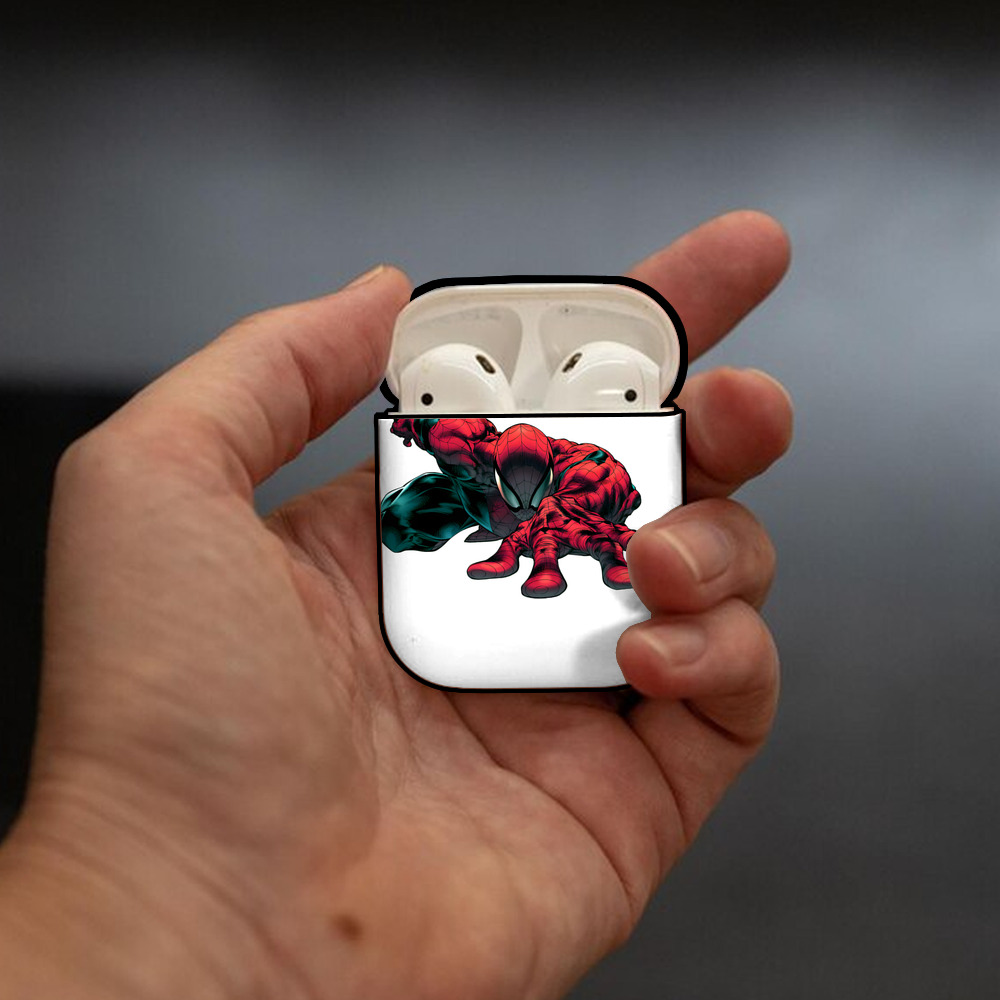 アベンジャーズ The Avengers AirPods 第2世代保護ケース ハードシェル ブラック 耐衝撃・防指紋・カラビナ付き