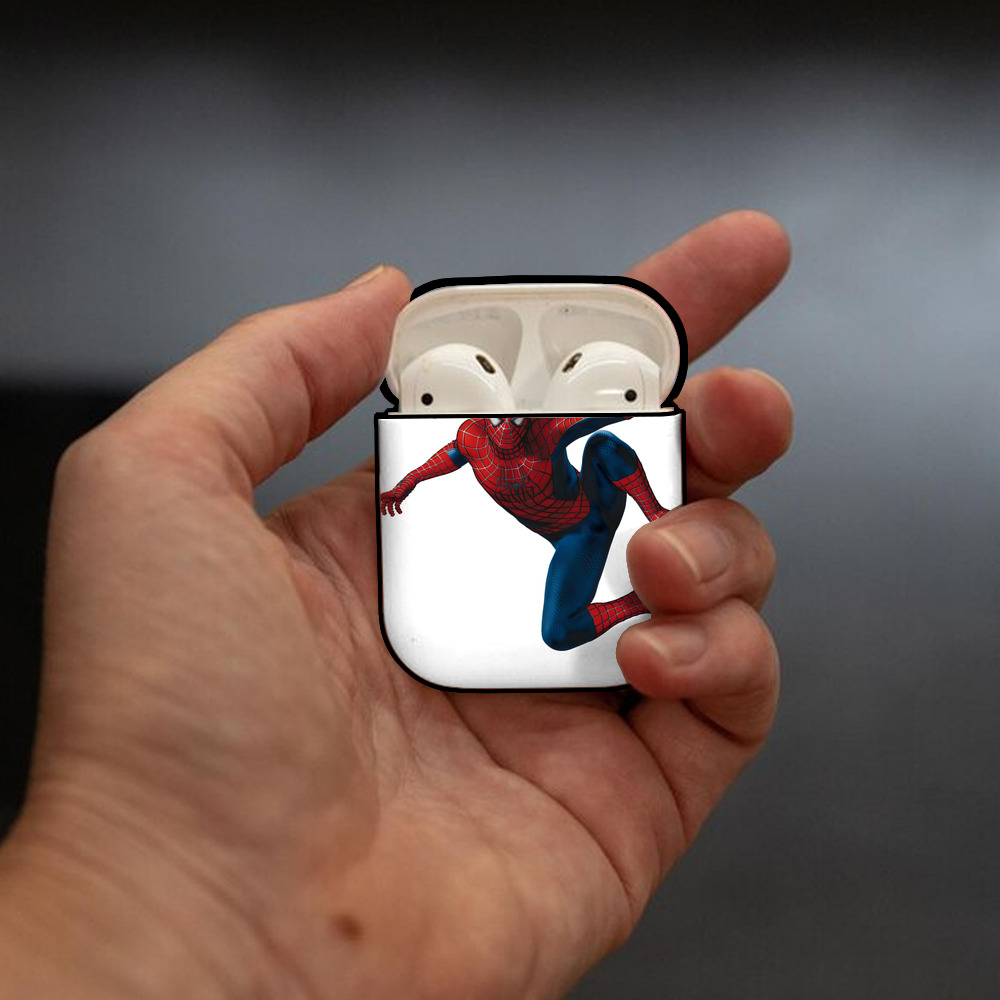 アベンジャーズ The Avengers AirPods 第2世代保護ケース ハードシェル ブラック 耐衝撃・防指紋・カラビナ付き