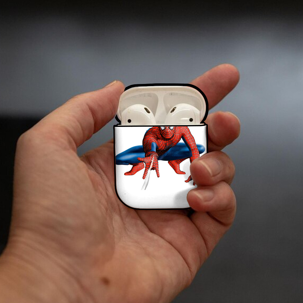 アベンジャーズ The Avengers AirPods 第2世代保護ケース ハードシェル ブラック 耐衝撃・防指紋・カラビナ付き