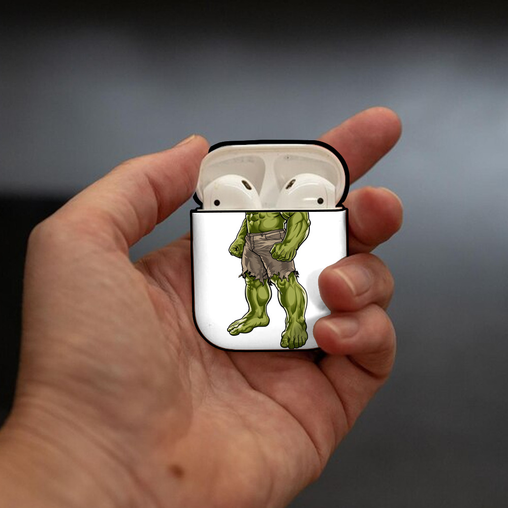 アベンジャーズ The Avengers AirPods 第2世代保護ケース ハードシェル ブラック 耐衝撃・防指紋・カラビナ付き