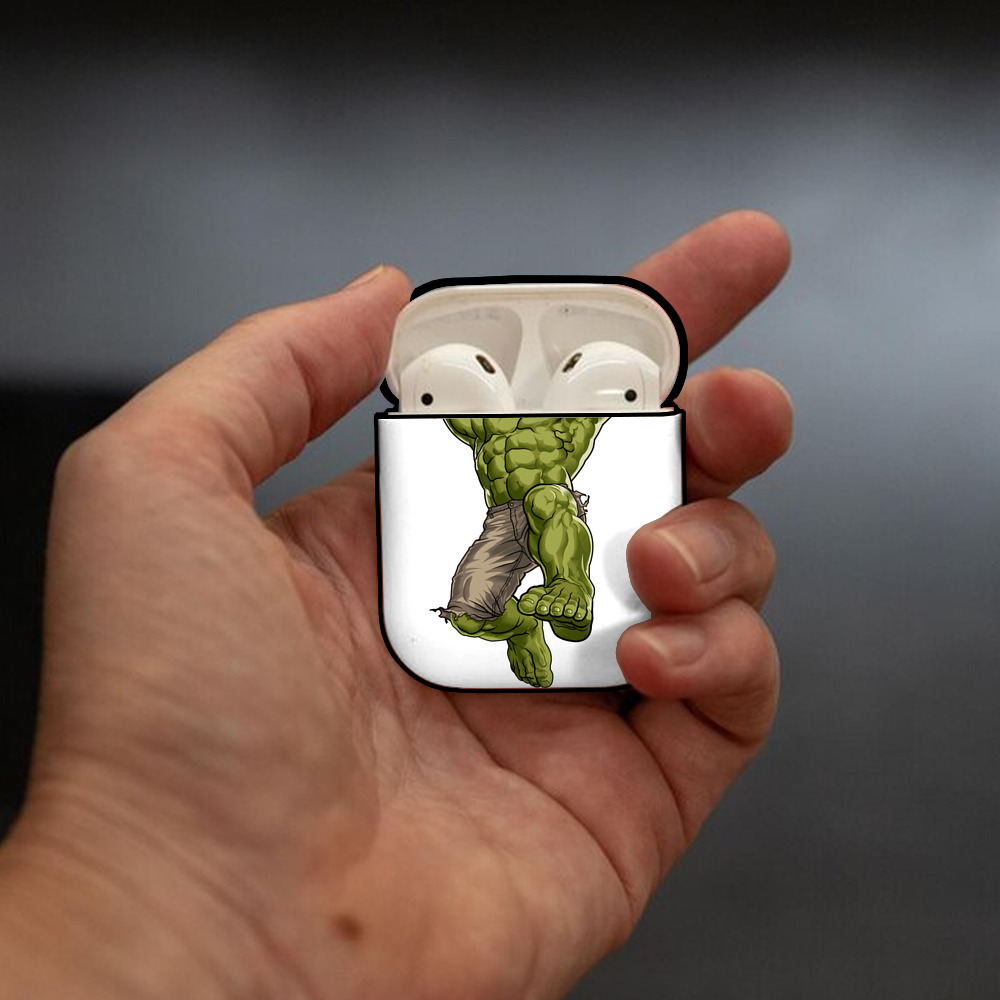 アベンジャーズ The Avengers AirPods 第2世代保護ケース ハードシェル ブラック 耐衝撃・防指紋・カラビナ付き