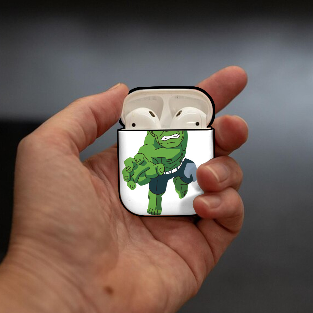 アベンジャーズ The Avengers AirPods 第2世代保護ケース ハードシェル ブラック 耐衝撃・防指紋・カラビナ付き