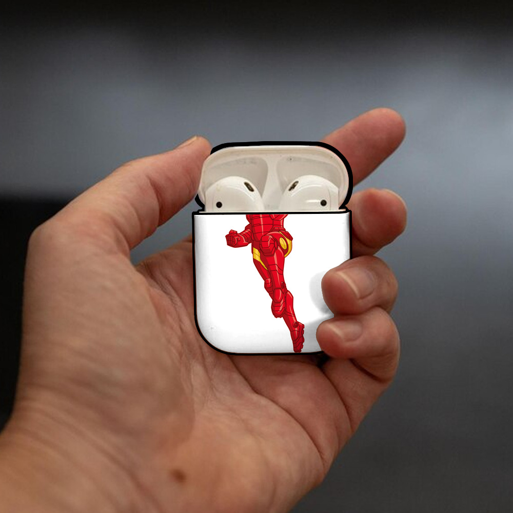 アベンジャーズ The Avengers AirPods 第2世代保護ケース ハードシェル ブラック 耐衝撃・防指紋・カラビナ付き