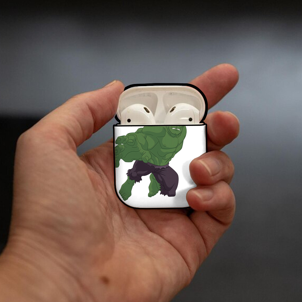 アベンジャーズ The Avengers AirPods 第2世代保護ケース ハードシェル ブラック 耐衝撃・防指紋・カラビナ付き