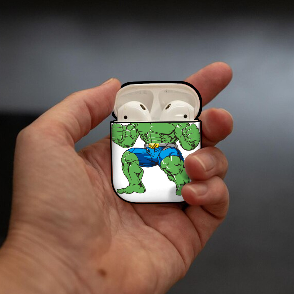 アベンジャーズ The Avengers AirPods 第2世代保護ケース ハードシェル ブラック 耐衝撃・防指紋・カラビナ付き