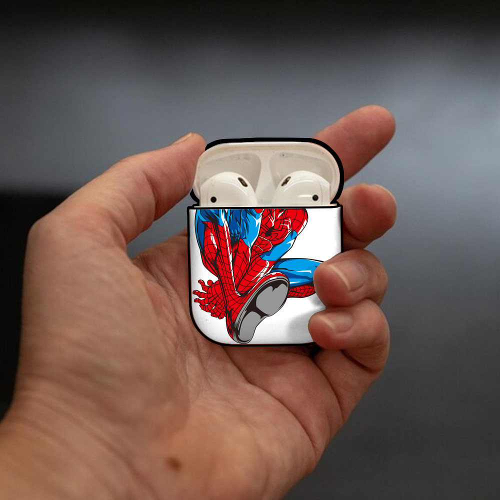 アベンジャーズ The Avengers AirPods 第2世代保護ケース ハードシェル ブラック 耐衝撃・防指紋・カラビナ付き