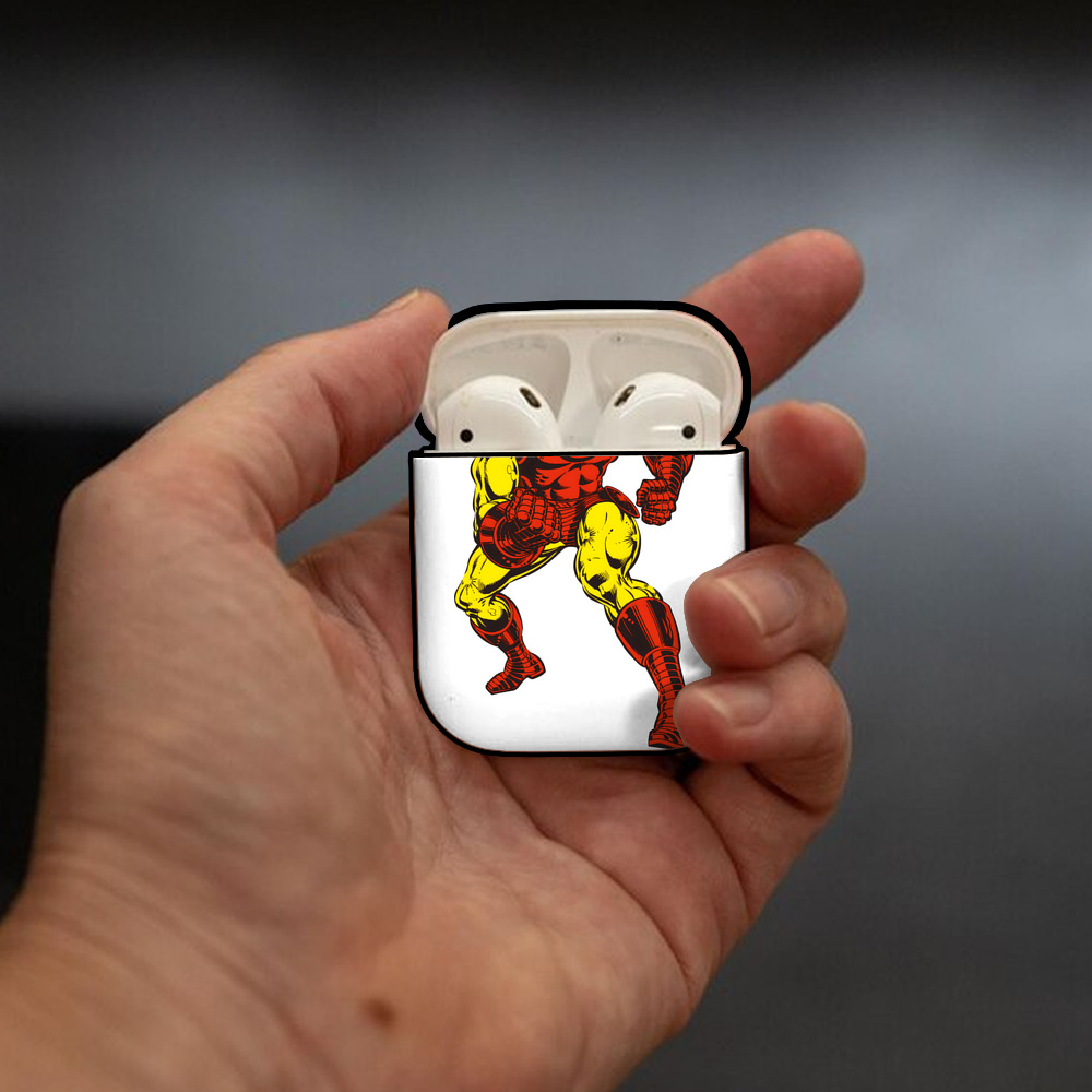 アベンジャーズ The Avengers AirPods 第2世代保護ケース ハードシェル ブラック 耐衝撃・防指紋・カラビナ付き