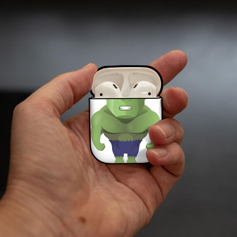 アベンジャーズ The Avengers AirPods 第2世代保護ケース ハードシェル ブラック 耐衝撃・防指紋・カラビナ付き