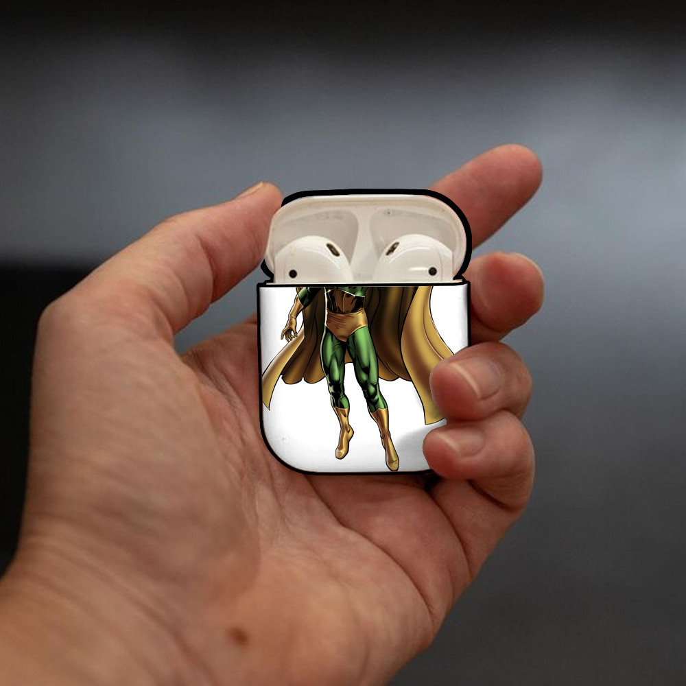アベンジャーズ The Avengers AirPods 第2世代保護ケース ハードシェル ブラック 耐衝撃・防指紋・カラビナ付き