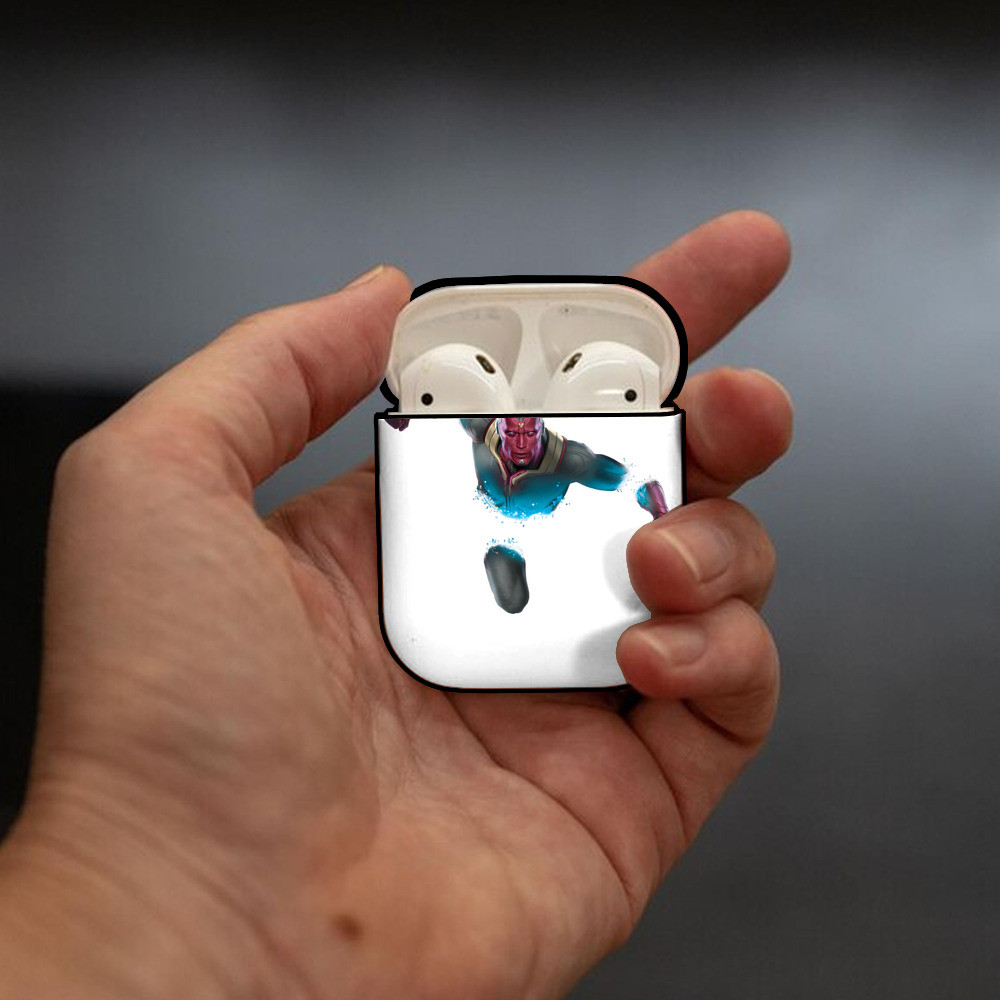 アベンジャーズ The Avengers AirPods 第2世代保護ケース ハードシェル ブラック 耐衝撃・防指紋・カラビナ付き