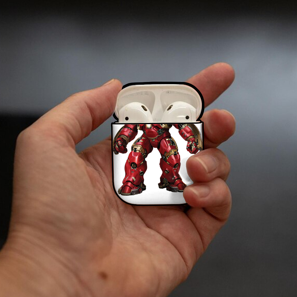 アベンジャーズ The Avengers AirPods 第2世代保護ケース ハードシェル ブラック 耐衝撃・防指紋・カラビナ付き