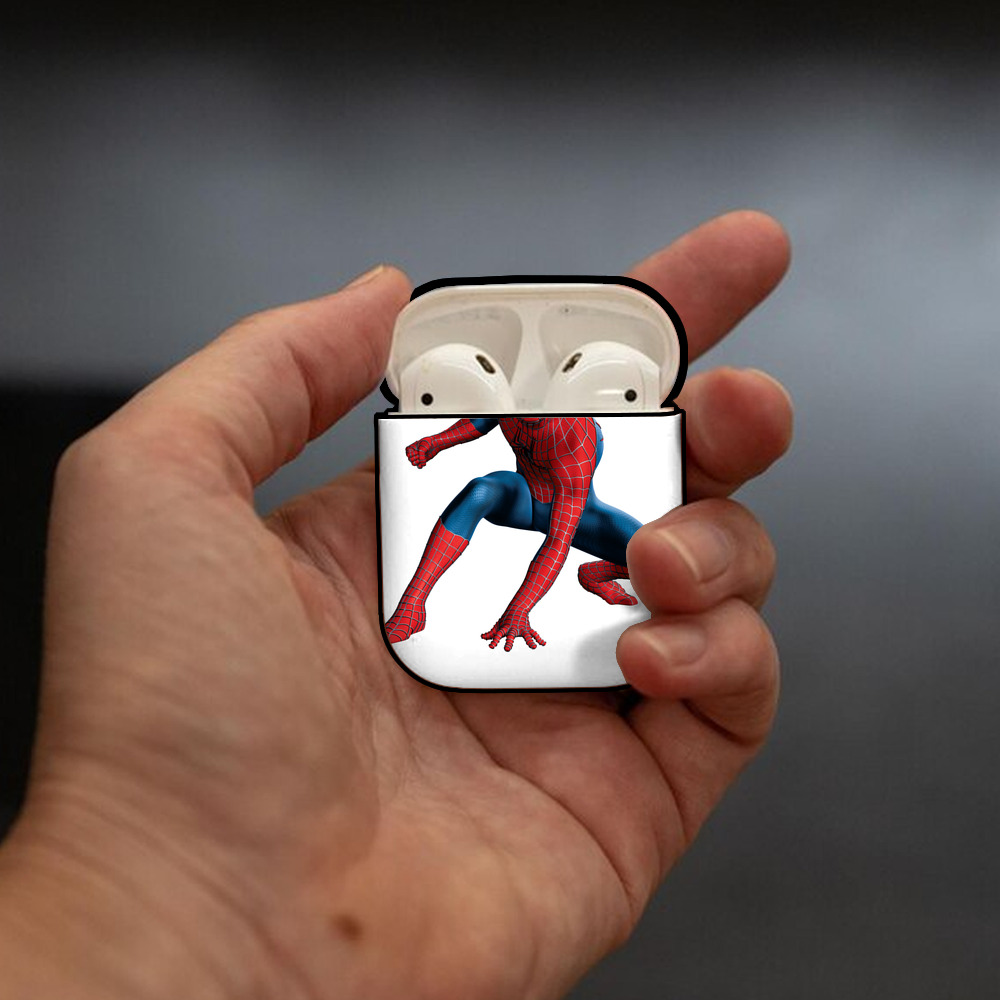 アベンジャーズ The Avengers AirPods 第2世代保護ケース ハードシェル ブラック 耐衝撃・防指紋・カラビナ付き