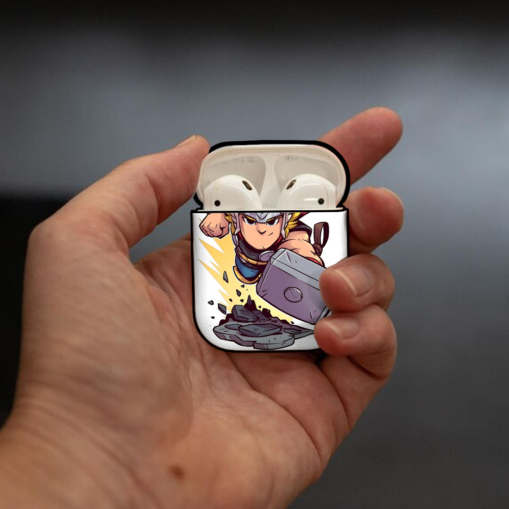 アベンジャーズ The Avengers AirPods 第2世代保護ケース ハードシェル ブラック 耐衝撃・防指紋・カラビナ付き