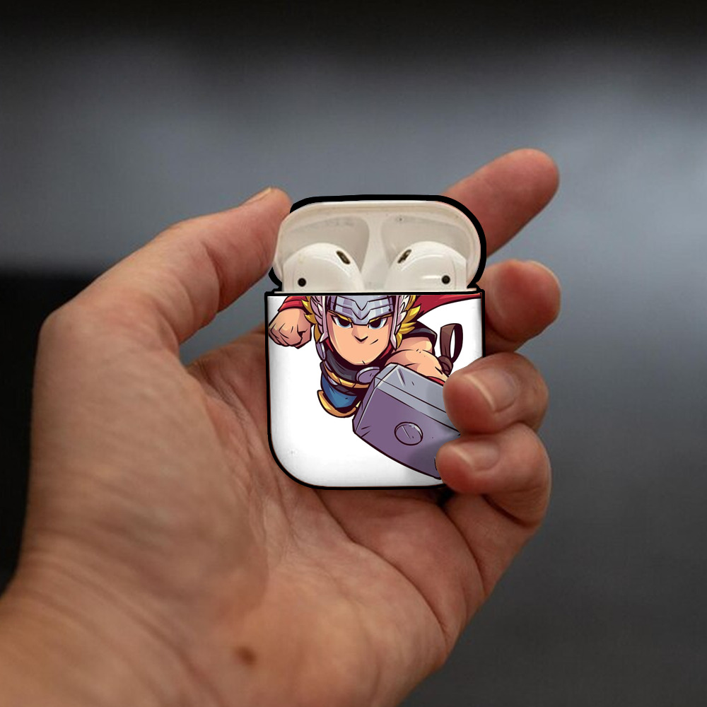 アベンジャーズ The Avengers AirPods 第2世代保護ケース ハードシェル ブラック 耐衝撃・防指紋・カラビナ付き