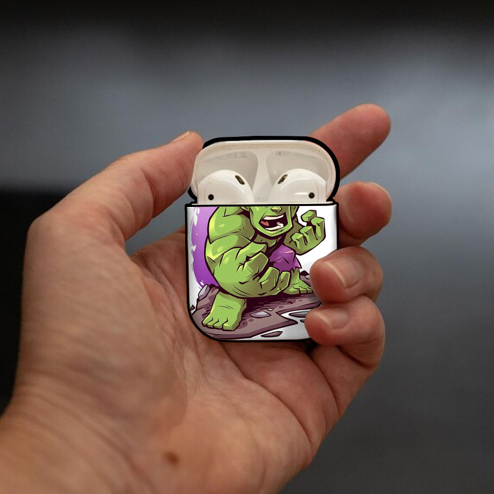アベンジャーズ The Avengers AirPods 第2世代保護ケース ハードシェル ブラック 耐衝撃・防指紋・カラビナ付き