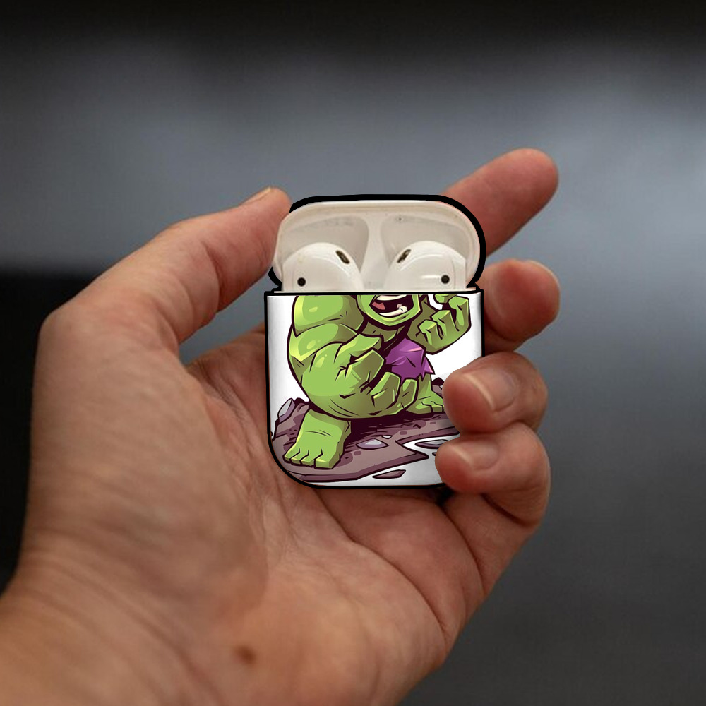 アベンジャーズ The Avengers AirPods 第2世代保護ケース ハードシェル ブラック 耐衝撃・防指紋・カラビナ付き
