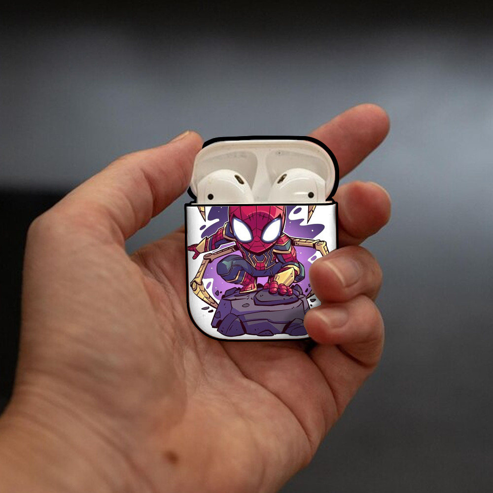 アベンジャーズ The Avengers AirPods 第2世代保護ケース ハードシェル ブラック 耐衝撃・防指紋・カラビナ付き