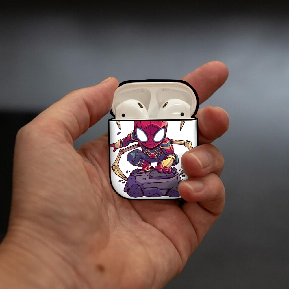アベンジャーズ The Avengers AirPods 第2世代保護ケース ハードシェル ブラック 耐衝撃・防指紋・カラビナ付き