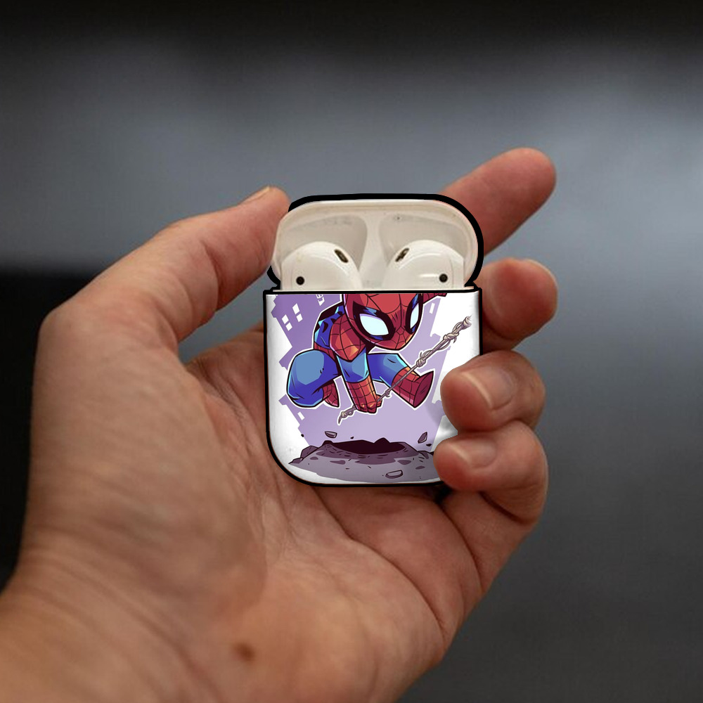 アベンジャーズ The Avengers AirPods 第2世代保護ケース ハードシェル ブラック 耐衝撃・防指紋・カラビナ付き