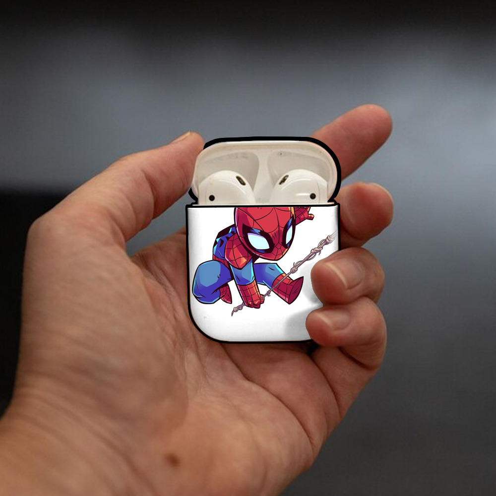 アベンジャーズ The Avengers AirPods 第2世代保護ケース ハードシェル ブラック 耐衝撃・防指紋・カラビナ付き
