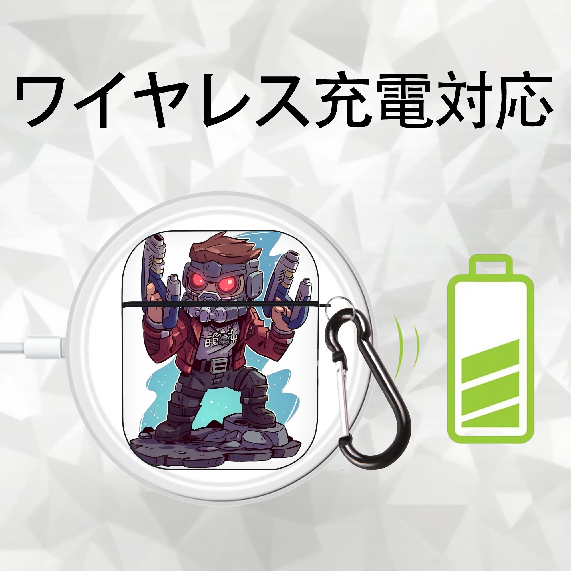 アベンジャーズ The Avengers AirPods 第2世代保護ケース ハードシェル ブラック 耐衝撃・防指紋・カラビナ付き