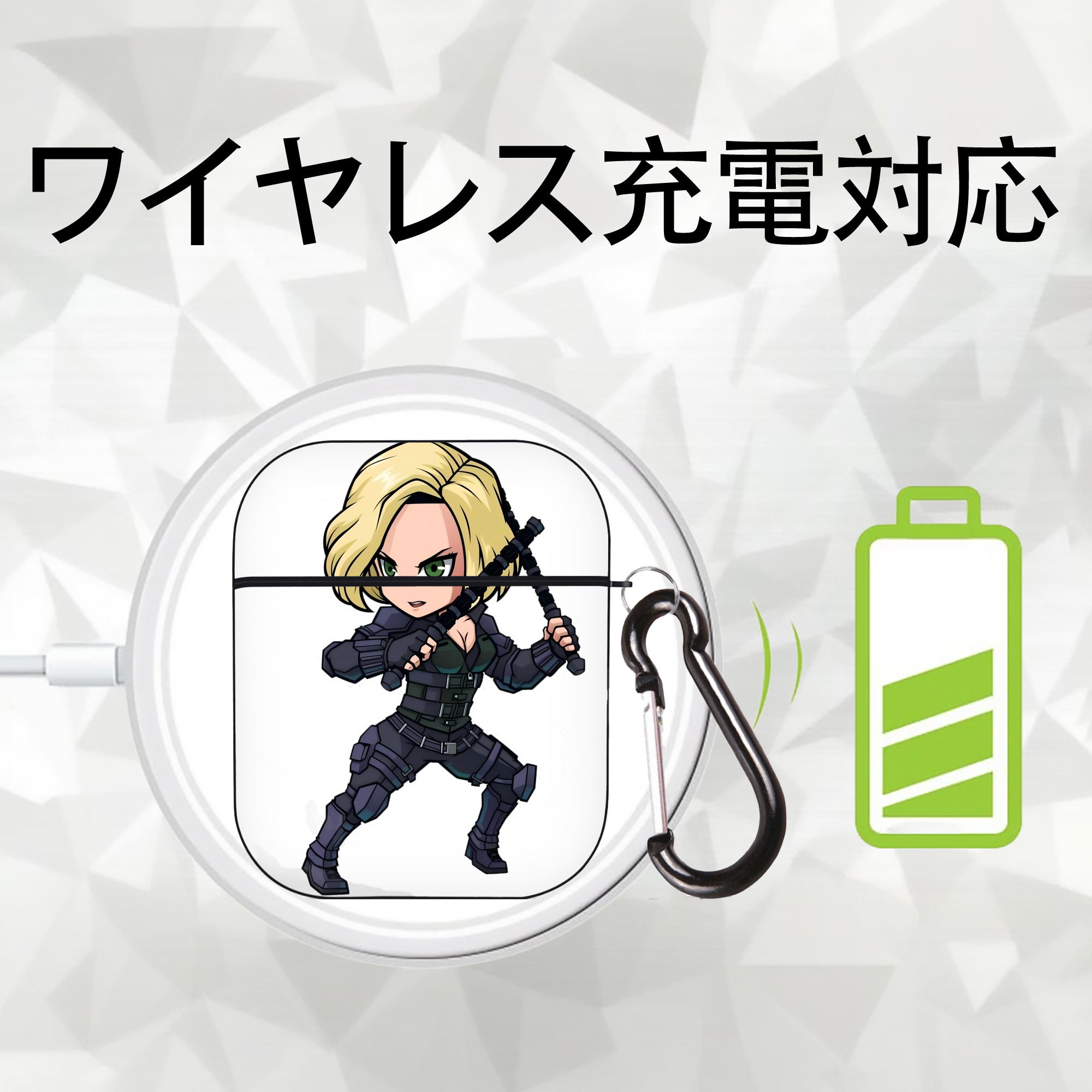 アベンジャーズ The Avengers AirPods 第2世代保護ケース ハードシェル ブラック 耐衝撃・防指紋・カラビナ付き