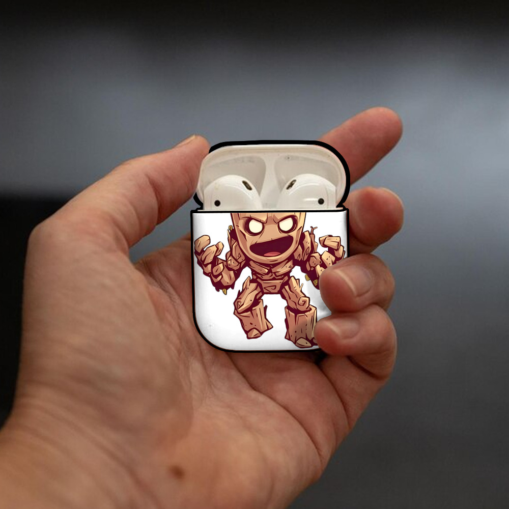 アベンジャーズ The Avengers AirPods 第2世代保護ケース ハードシェル ブラック 耐衝撃・防指紋・カラビナ付き