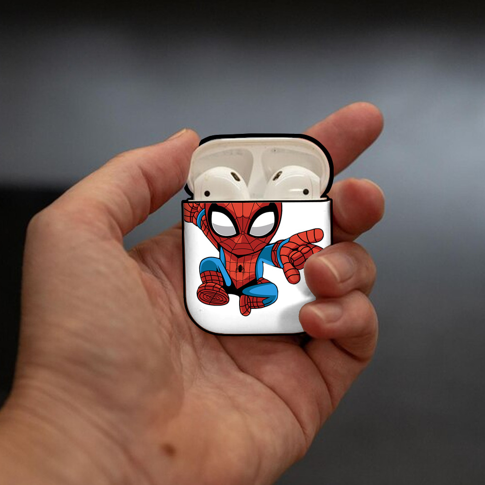 アベンジャーズ The Avengers AirPods 第2世代保護ケース ハードシェル ブラック 耐衝撃・防指紋・カラビナ付き