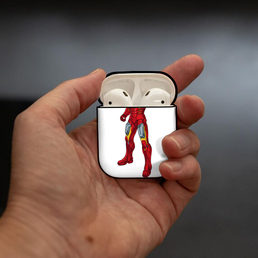 アベンジャーズ The Avengers AirPods 第2世代保護ケース ハードシェル ブラック 耐衝撃・防指紋・カラビナ付き