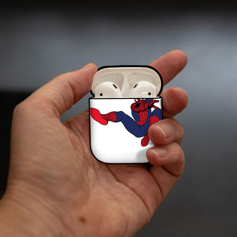 アベンジャーズ The Avengers AirPods 第2世代保護ケース ハードシェル ブラック 耐衝撃・防指紋・カラビナ付き