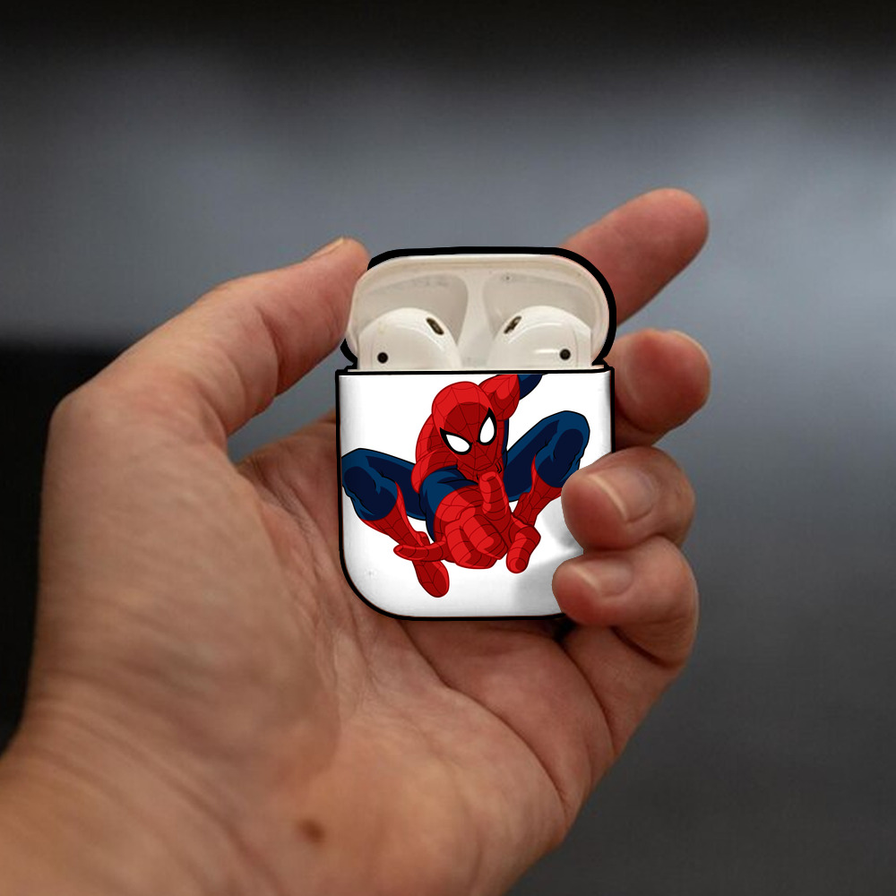 アベンジャーズ The Avengers AirPods 第2世代保護ケース ハードシェル ブラック 耐衝撃・防指紋・カラビナ付き